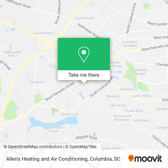 Allen's Heating and Air Conditioning map