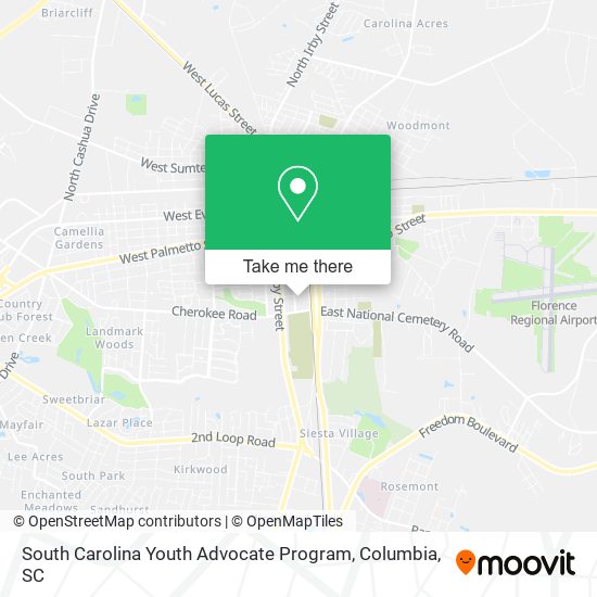 Mapa de South Carolina Youth Advocate Program