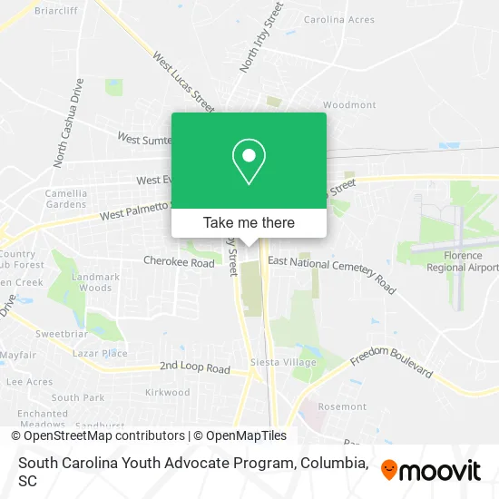 Mapa de South Carolina Youth Advocate Program