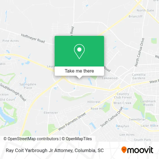 Ray Coit Yarbrough Jr Attorney map