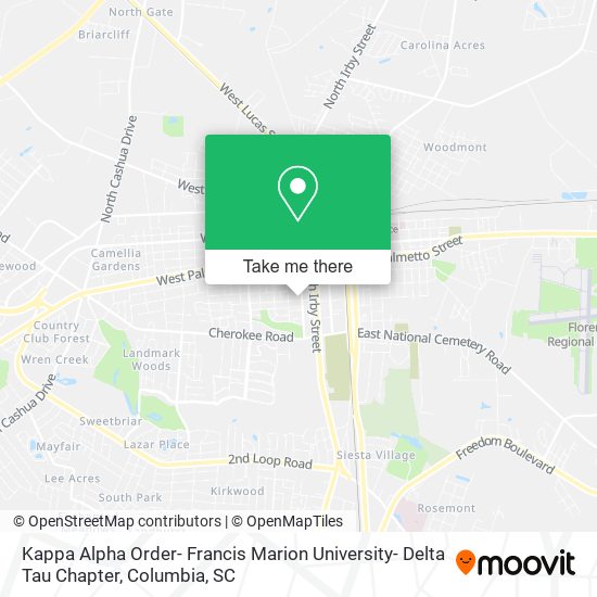 Kappa Alpha Order- Francis Marion University- Delta Tau Chapter map