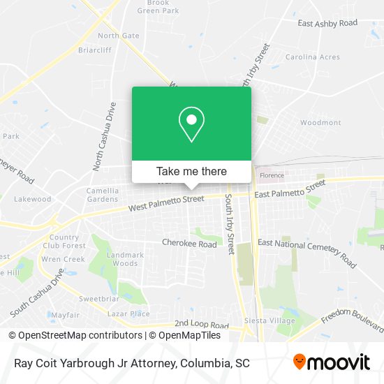 Ray Coit Yarbrough Jr Attorney map