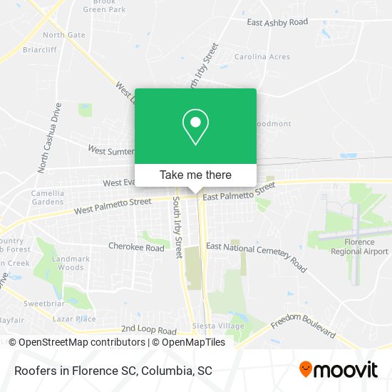 Roofers in Florence SC map