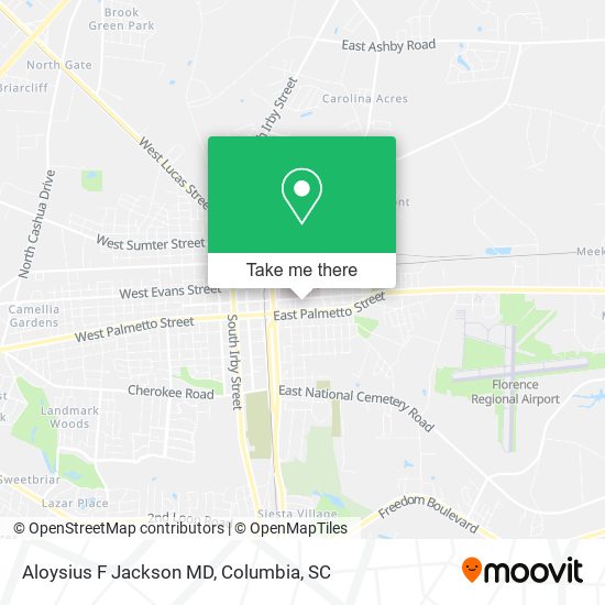 Aloysius F Jackson MD map