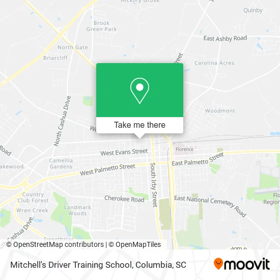 Mitchell's Driver Training School map