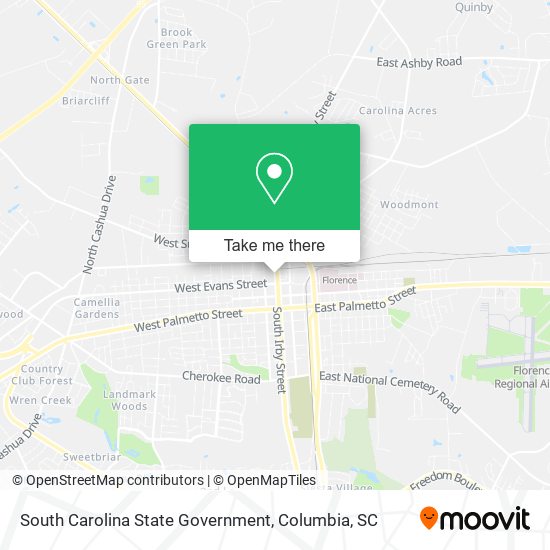 South Carolina State Government map
