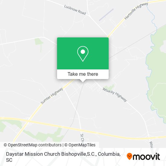 Daystar Mission Church Bishopville,S.C. map