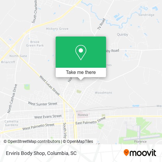 Ervin's Body Shop map