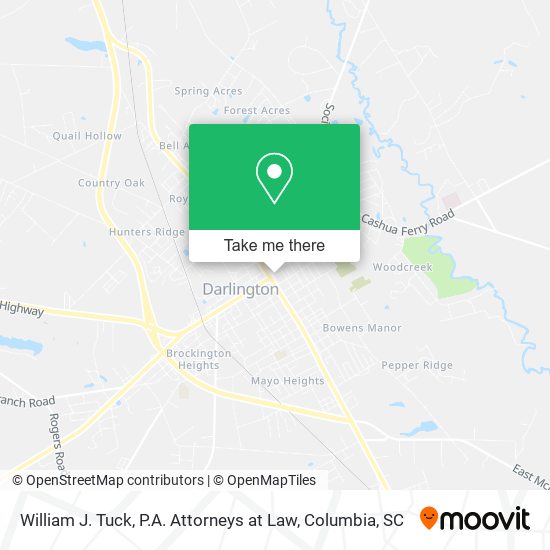 William J. Tuck, P.A. Attorneys at Law map
