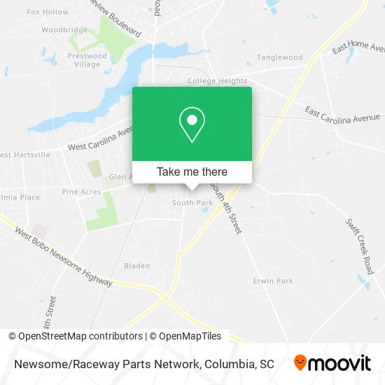 Newsome/Raceway Parts Network map