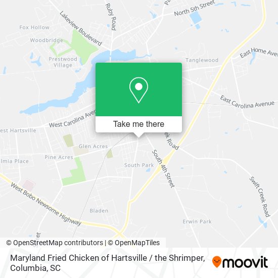 Maryland Fried Chicken of Hartsville / the Shrimper map