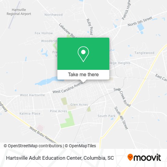 Hartsville Adult Education Center map