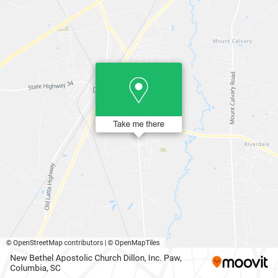 New Bethel Apostolic Church Dillon, Inc. Paw map