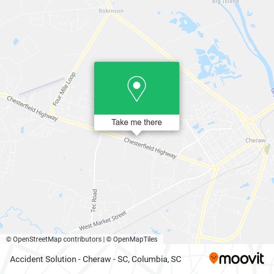 Accident Solution - Cheraw - SC map