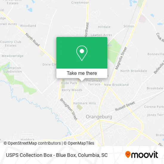 USPS Collection Box - Blue Box map