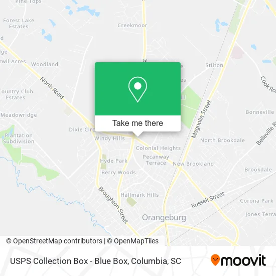 USPS Collection Box - Blue Box map