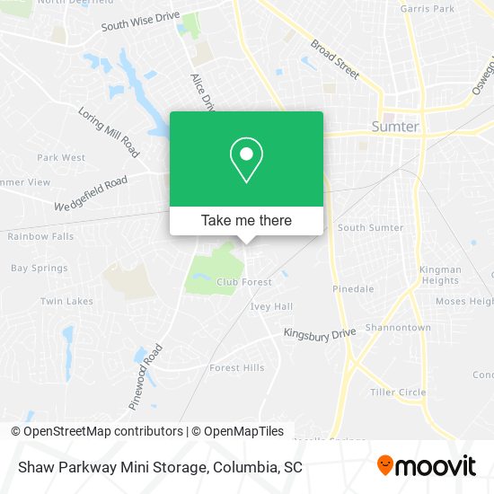 Mapa de Shaw Parkway Mini Storage