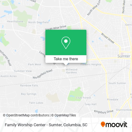 Family Worship Center - Sumter map
