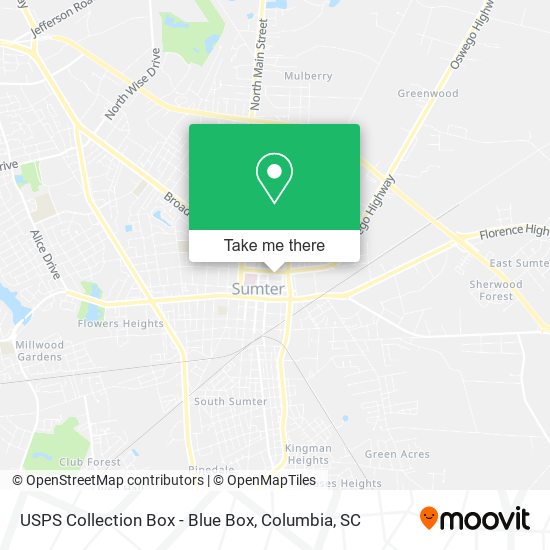 USPS Collection Box - Blue Box map