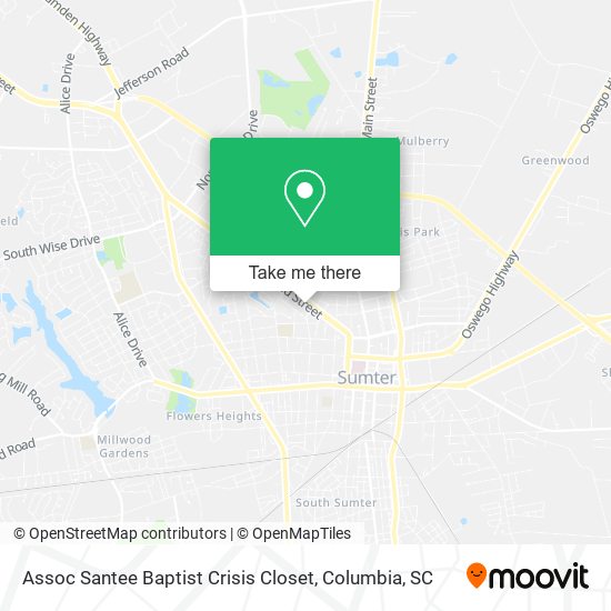 Assoc Santee Baptist Crisis Closet map