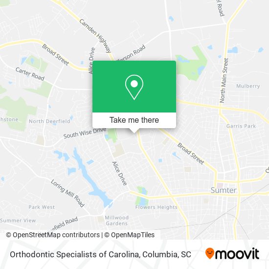 Orthodontic Specialists of Carolina map