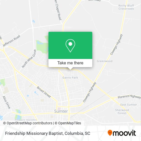 Friendship Missionary Baptist map