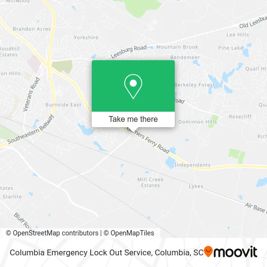 Columbia Emergency Lock Out Service map
