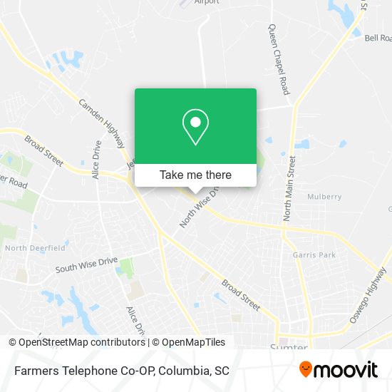 Farmers Telephone Co-OP map