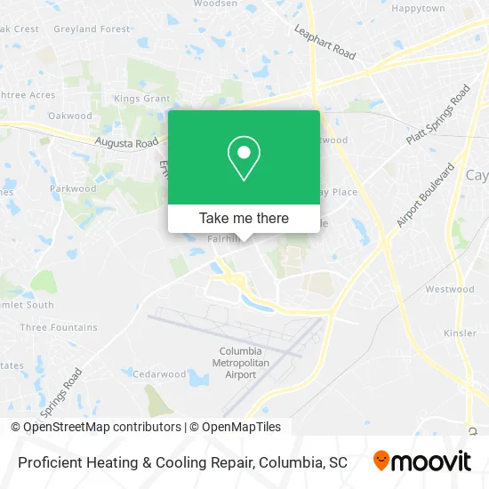 Proficient Heating & Cooling Repair map