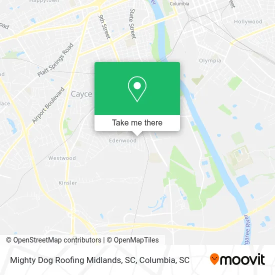 Mighty Dog Roofing Midlands, SC map