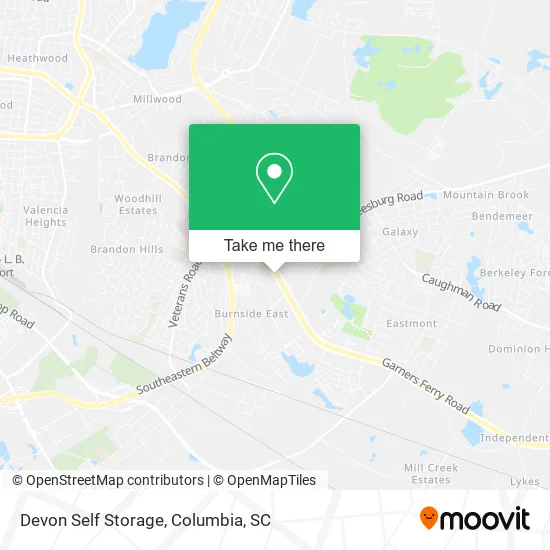 Devon Self Storage map