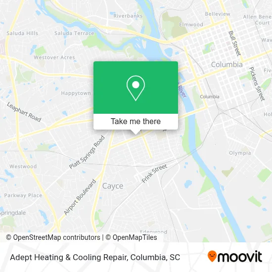 Adept Heating & Cooling Repair map