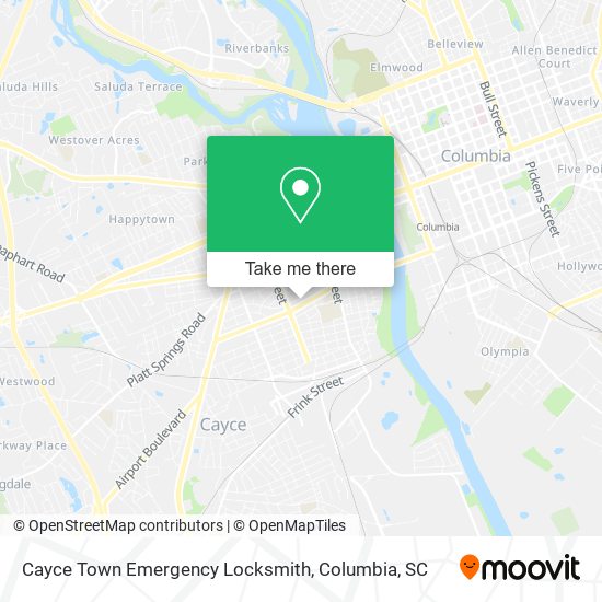 Mapa de Cayce Town Emergency Locksmith