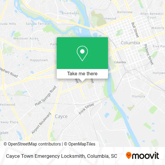 Cayce Town Emergency Locksmith map