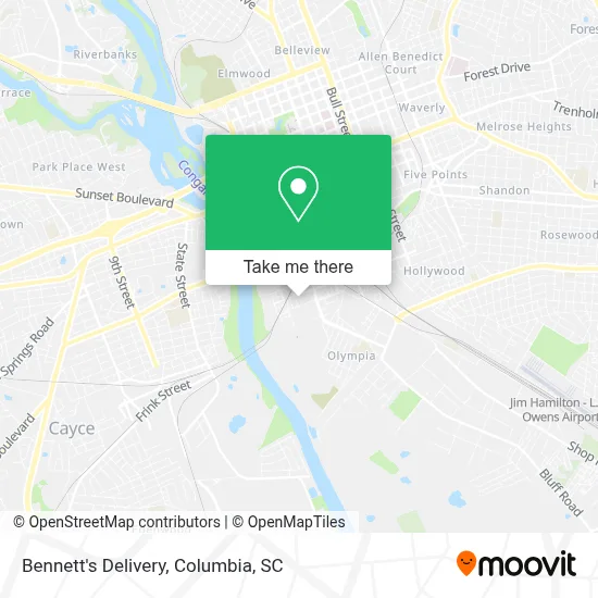 Bennett's Delivery map