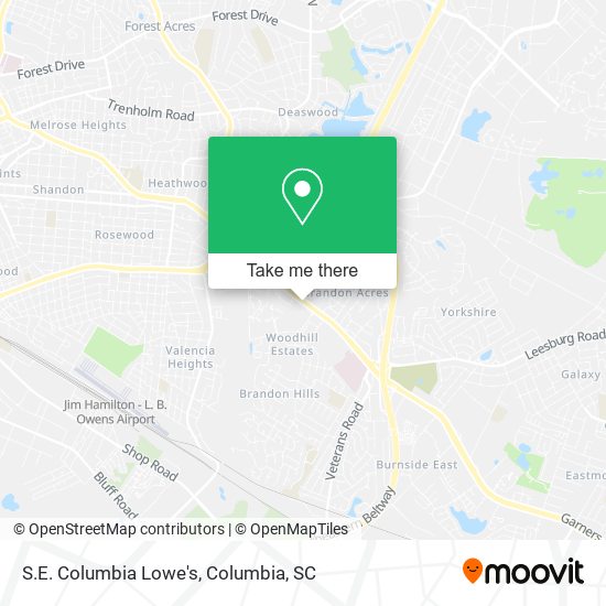 S.E. Columbia Lowe's map