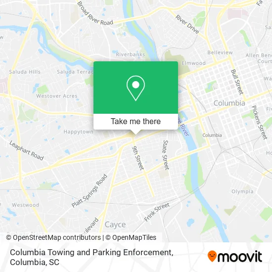 Columbia Towing and Parking Enforcement map