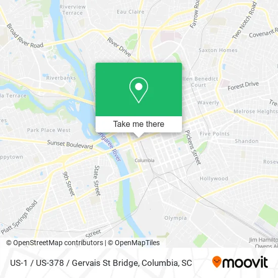 Mapa de US-1 / US-378 / Gervais St Bridge