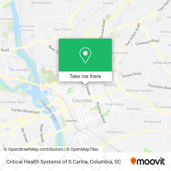 Mapa de Critical Health Systems of S Carlna