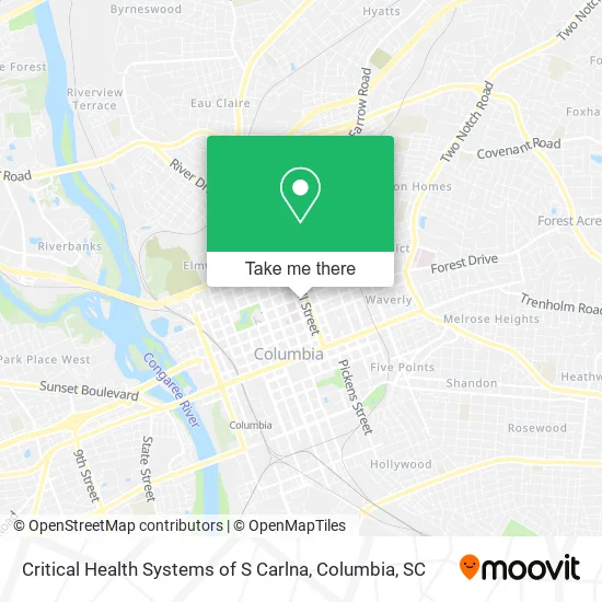 Mapa de Critical Health Systems of S Carlna