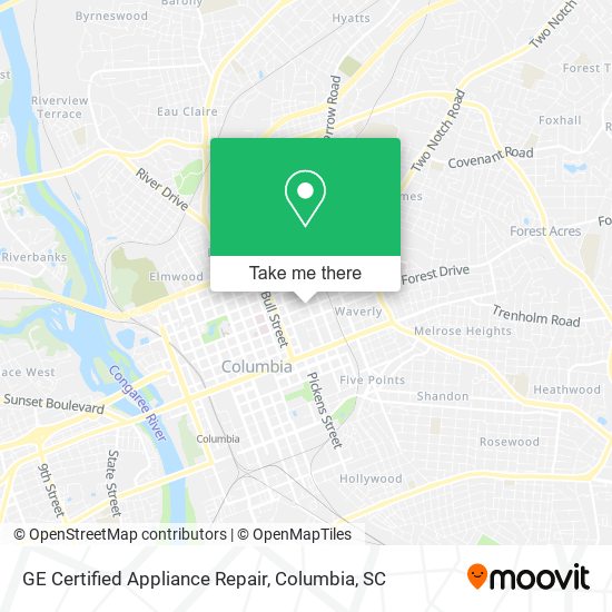 GE Certified Appliance Repair map