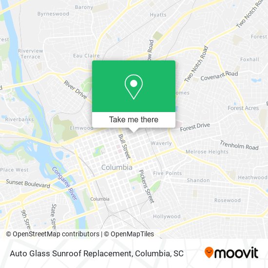 Mapa de Auto Glass Sunroof Replacement