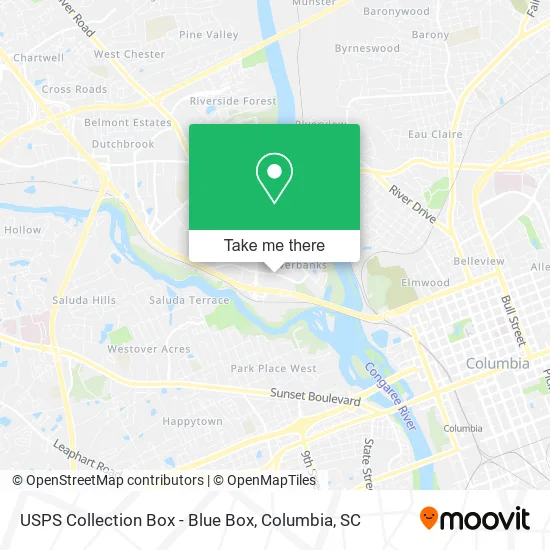 USPS Collection Box - Blue Box map