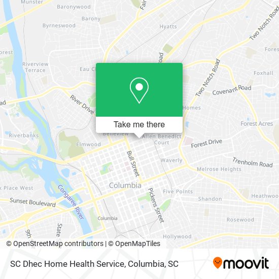 SC Dhec Home Health Service map