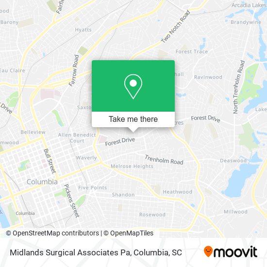 Midlands Surgical Associates Pa map