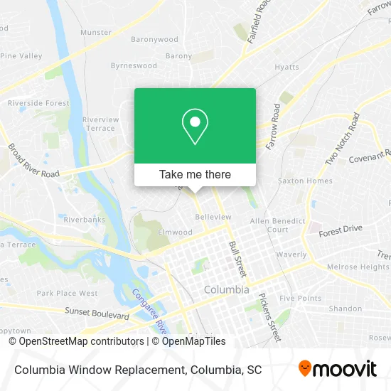 Columbia Window Replacement map