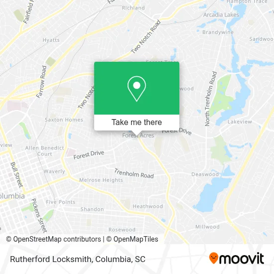 Rutherford Locksmith map