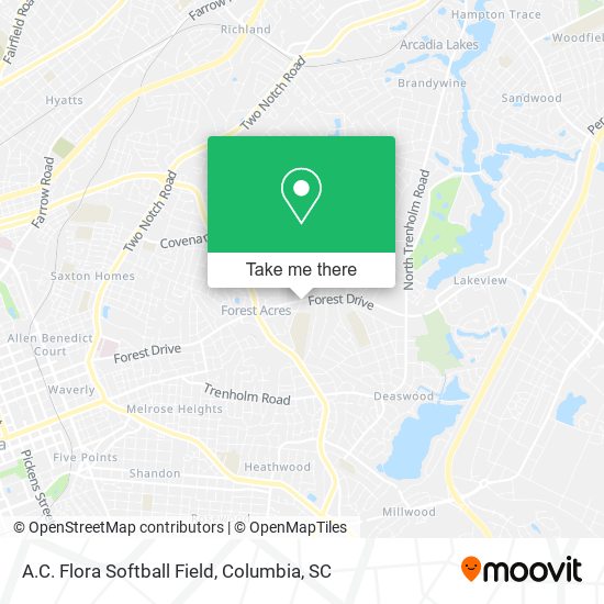 A.C. Flora Softball Field map