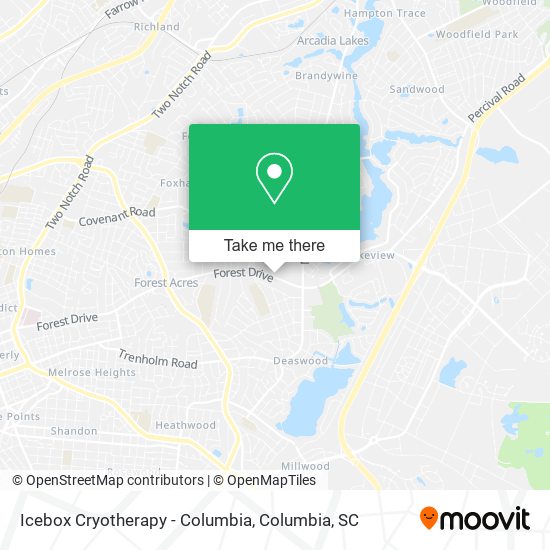 Icebox Cryotherapy - Columbia map