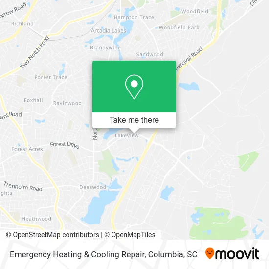Emergency Heating & Cooling Repair map